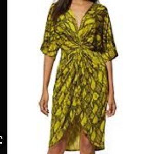 New York & Company SOHO Snake Print Twist front Slit in front, Size Large